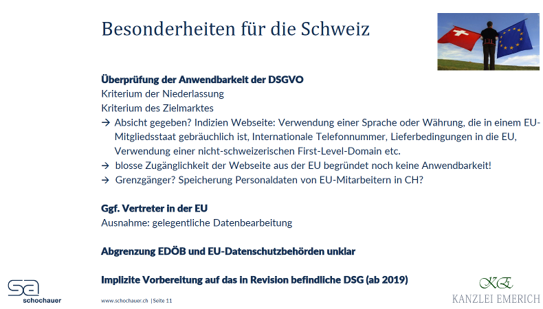 Schweizer Unternehmen und EU Datenschutz: Stolpersteine in Sachen DSGVO